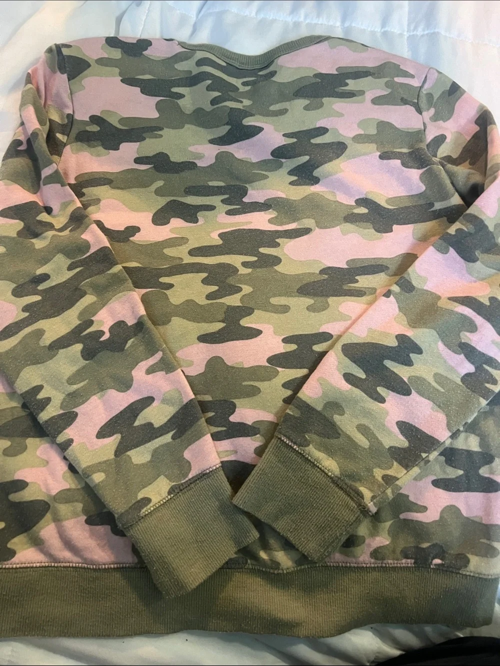 The Children's Place Pink & Olive Camo Sequin BOSS Sweatshirt